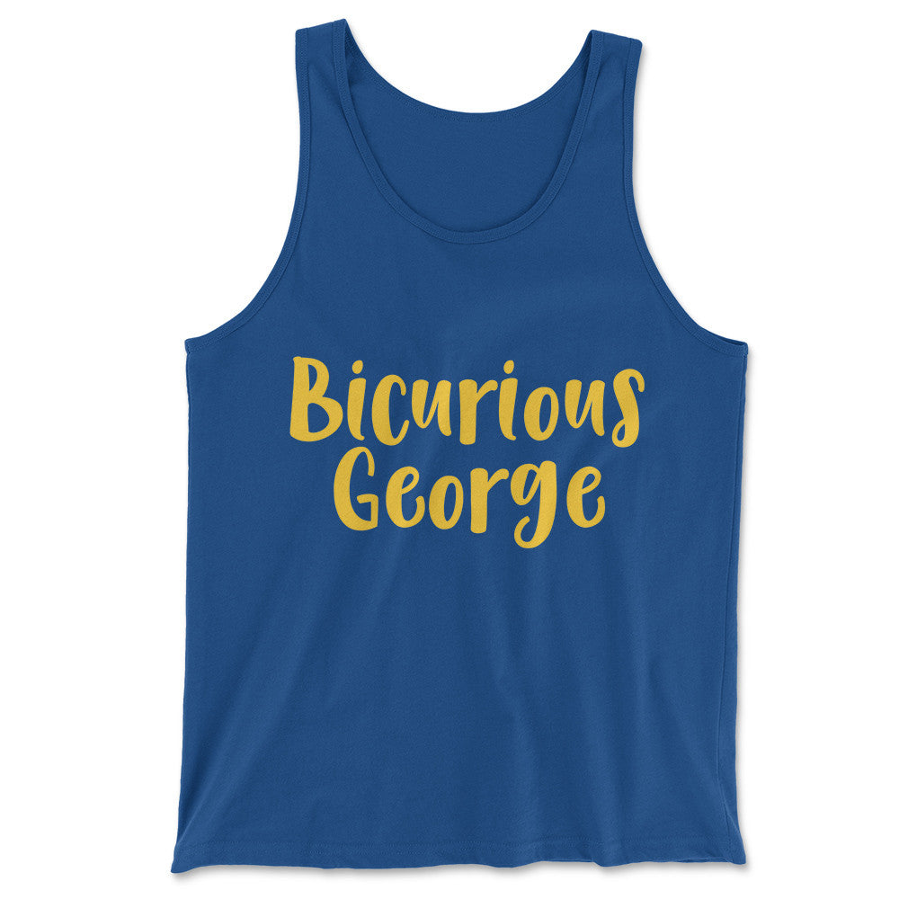Bicurious George Men/Unisex Tank in True Royal color