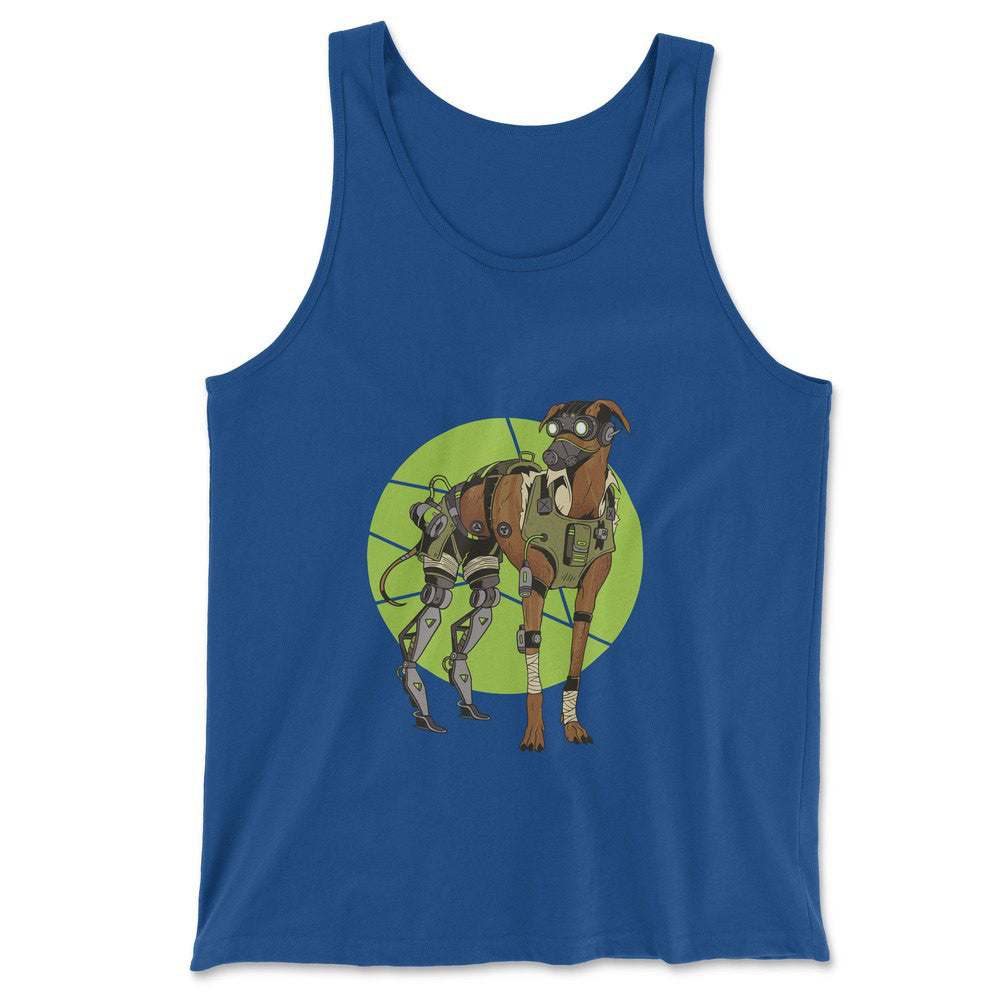 Cyber Greyhound Dog Men/Unisex Tank in True Royal color