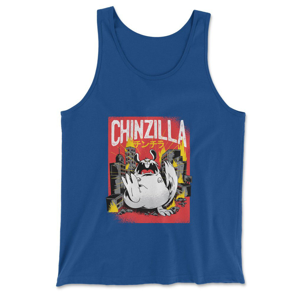 Chinzilla Monster Men/Unisex Tank in True Royal color