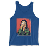 Scream Painting Monalisa Men/Unisex Tank in True Royal color