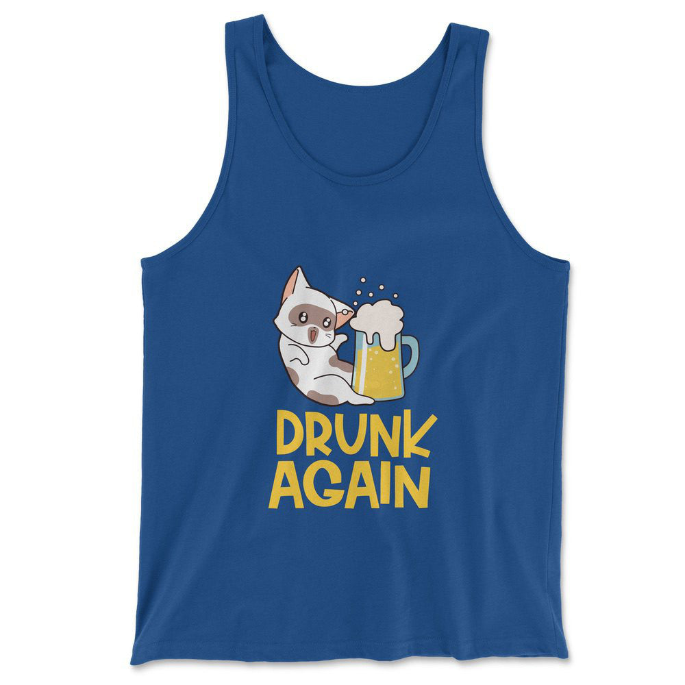 Drunk Again Men/Unisex Tank in True Royal color