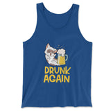Drunk Again Men/Unisex Tank in True Royal color