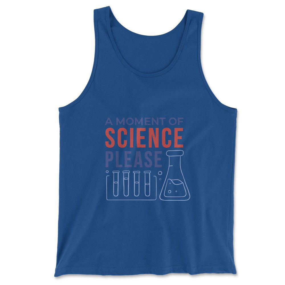 A Moment Of Science Please Men/Unisex Tank in True Royal color