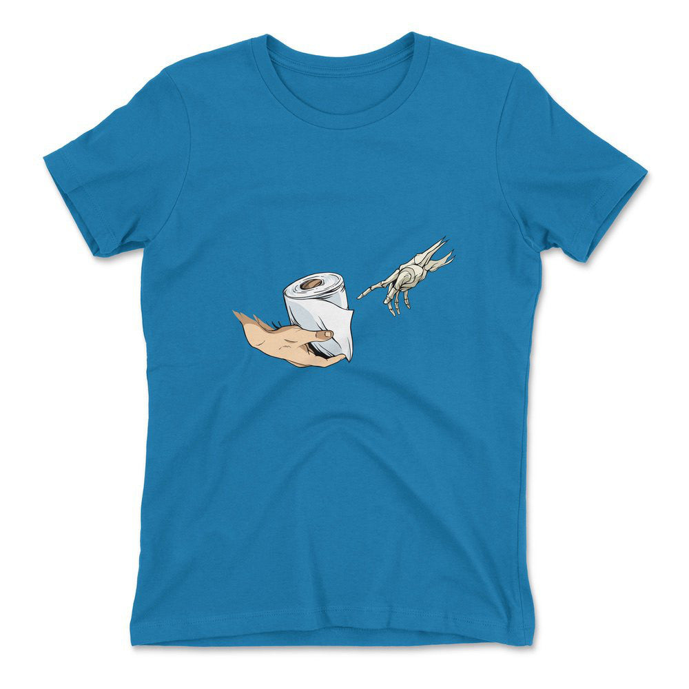Creation Of Adam - Toilet Paper Womens T-Shirt in Turquoise color
