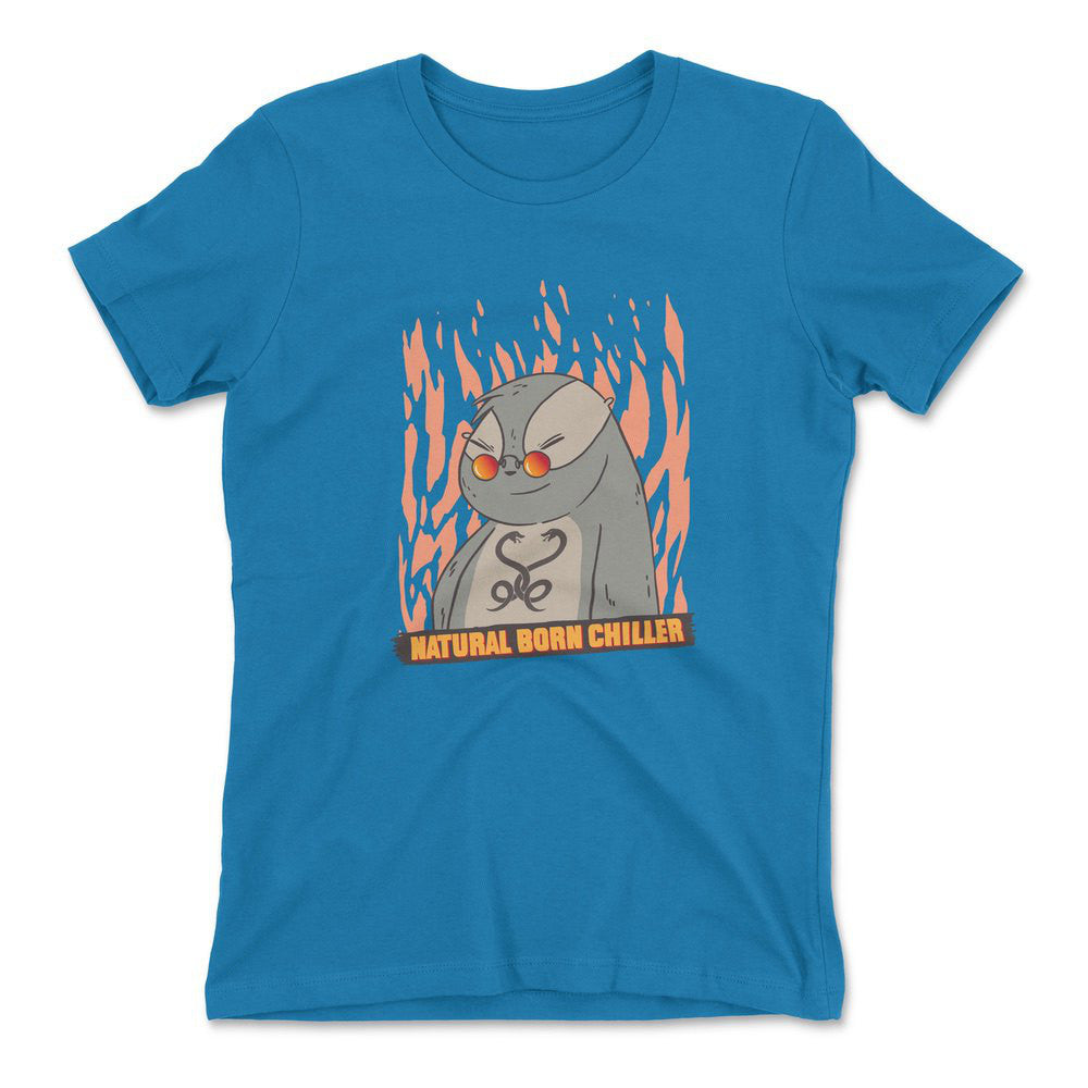 Natural Born Chiller Womens T-Shirt in Turquoise color