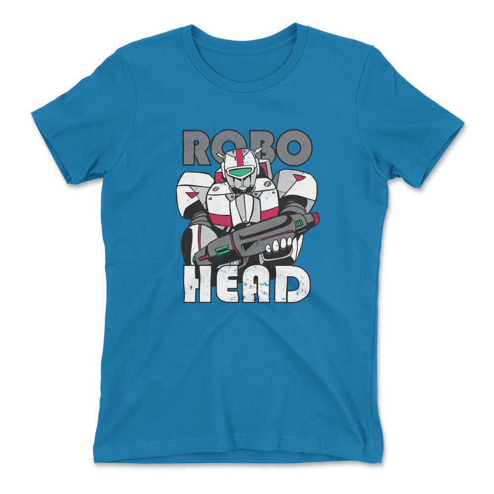 Robo Head Womens T-Shirt in Turquoise color