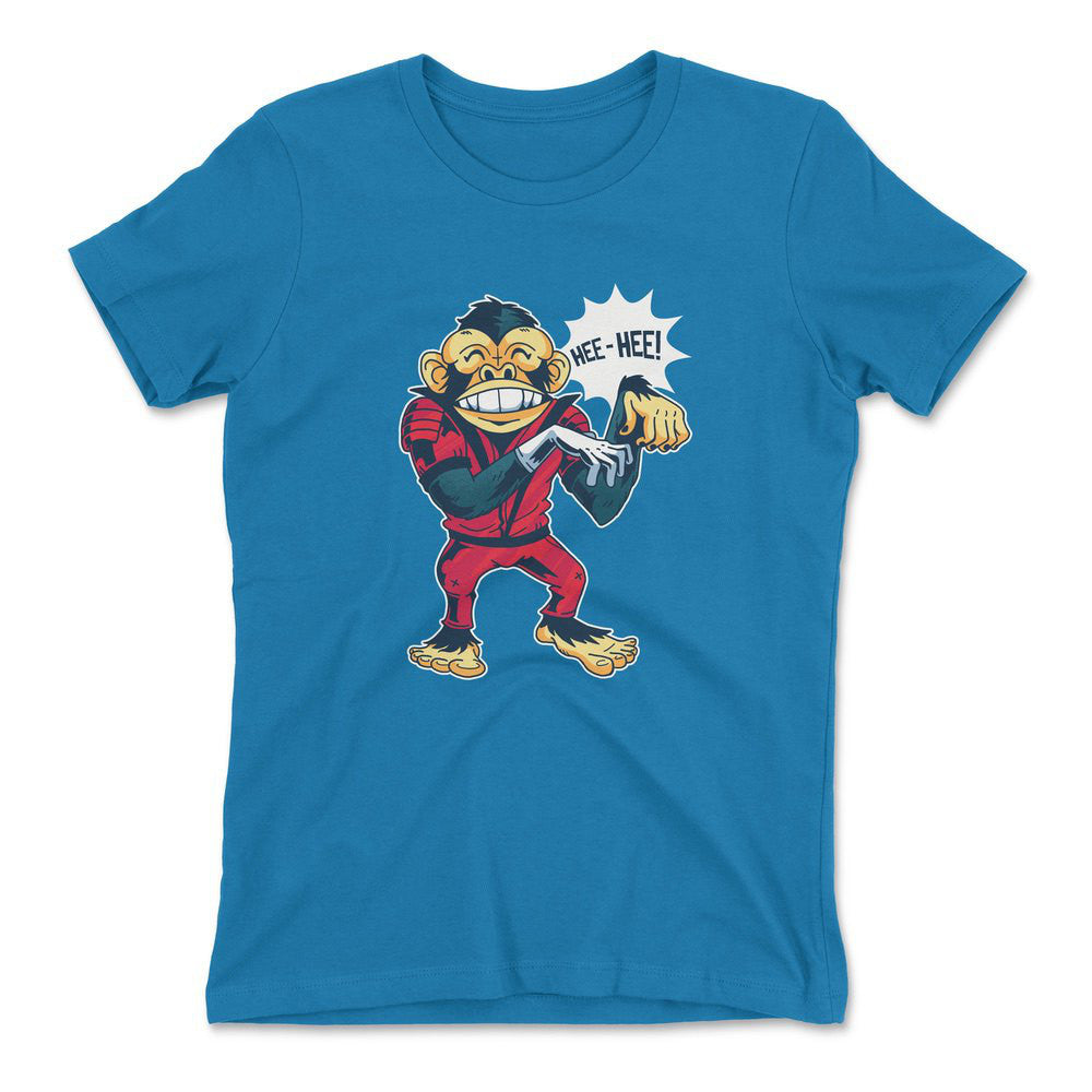 Dancing Monkey Jackson Womens T-Shirt in Turquoise color