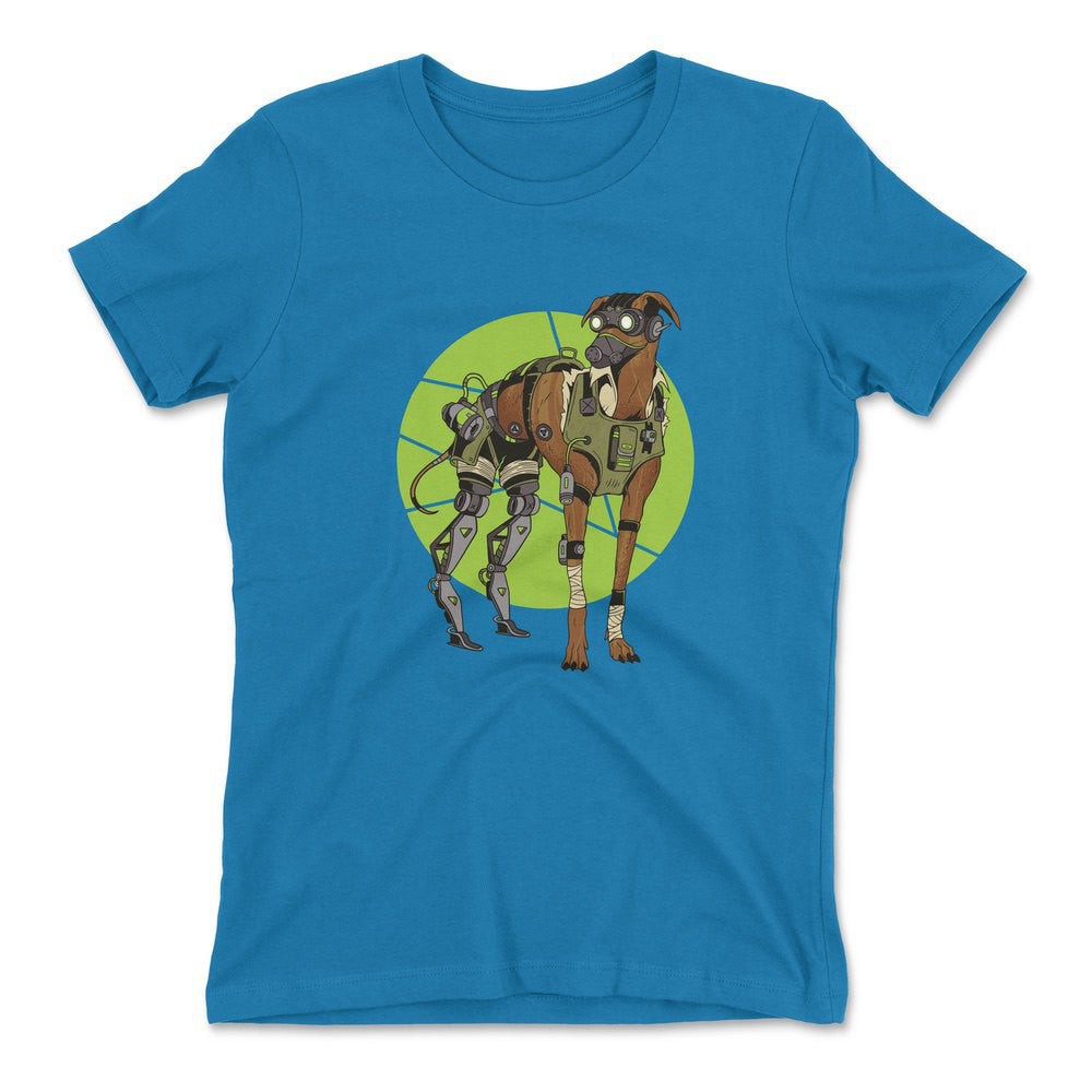 Cyber Greyhound Dog Womens T-Shirt in Turquoise color