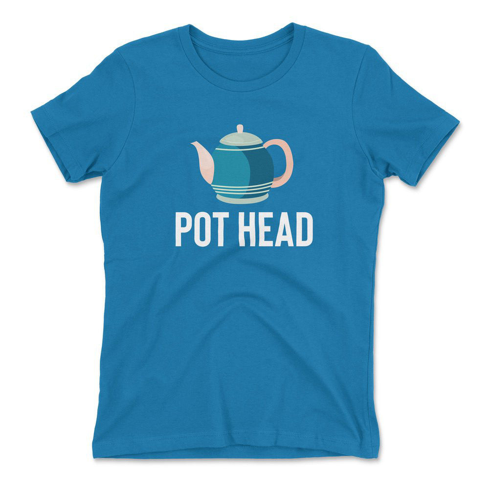 Pot Head Womens T-Shirt in Turquoise color