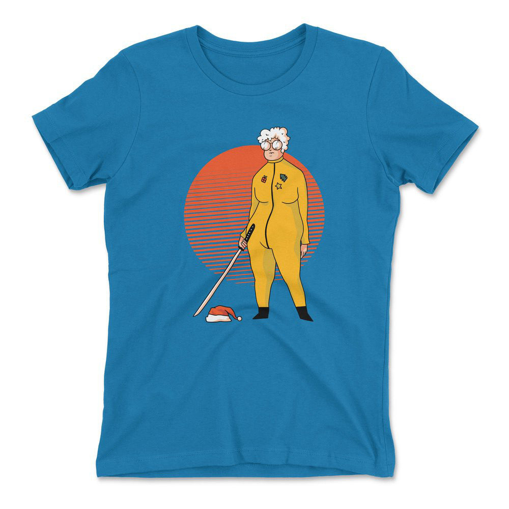 Kill Bill Mrs.santa Womens T-Shirt in Turquoise color