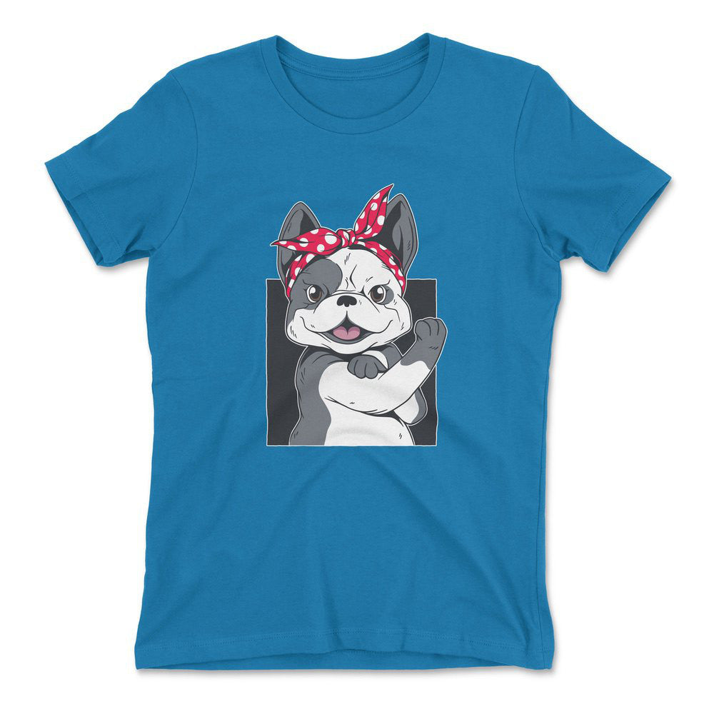 French Bulldog Womens T-Shirt in Turquoise color