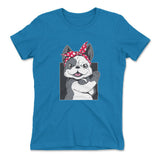 French Bulldog Womens T-Shirt in Turquoise color