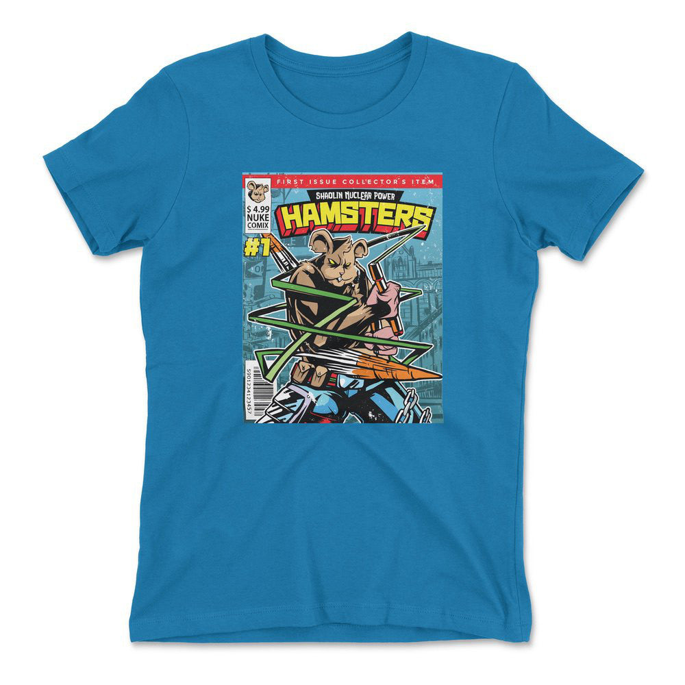 Comic Cover - Hamsters Womens T-Shirt in Turquoise color
