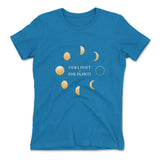 Night Moon Phases Womens T-Shirt in Turquoise color