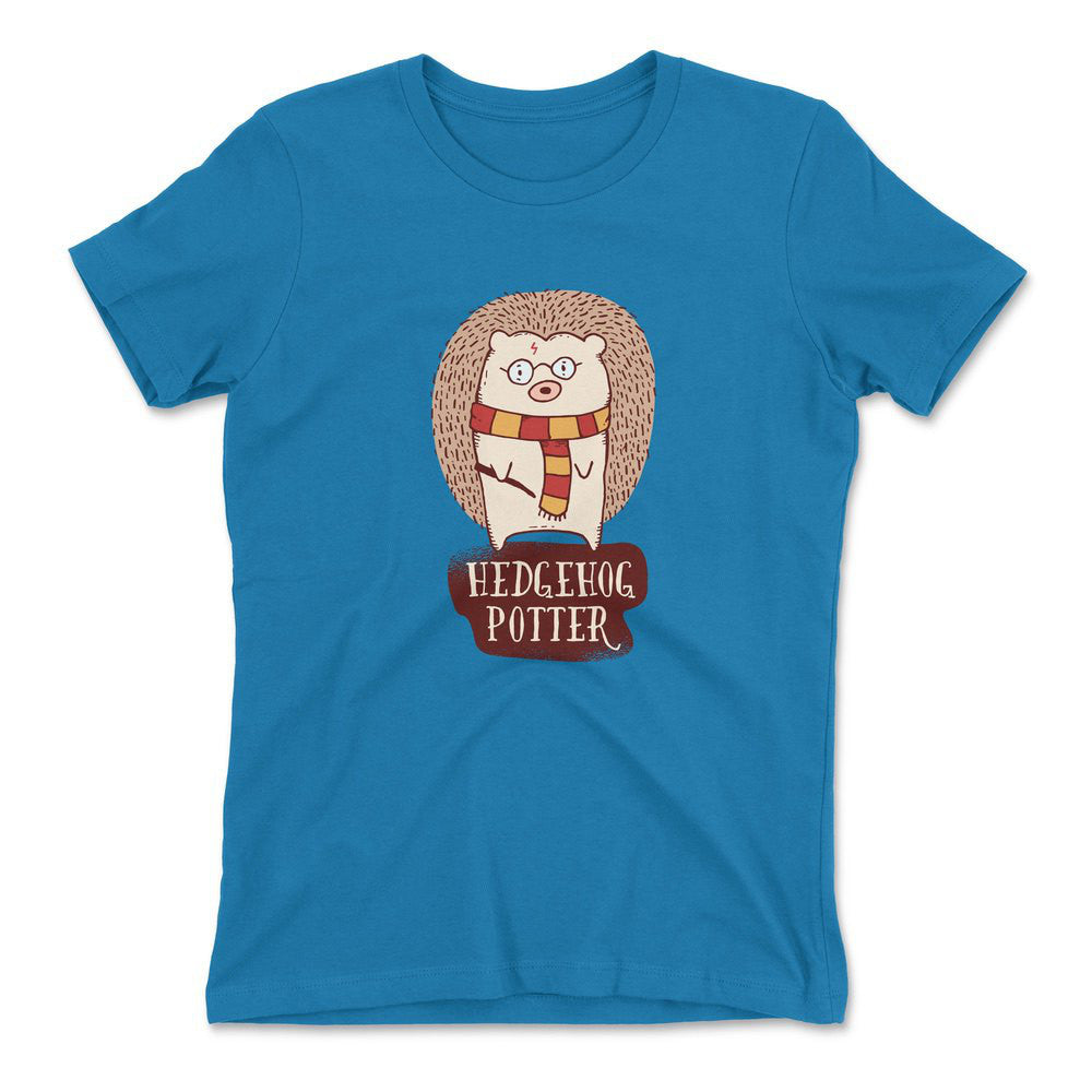 Hedge Hog Potter Womens T-Shirt in Turquoise color