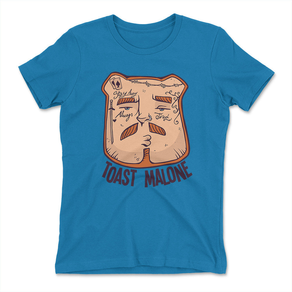 Toast Malone Womens T-Shirt in Turquoise color