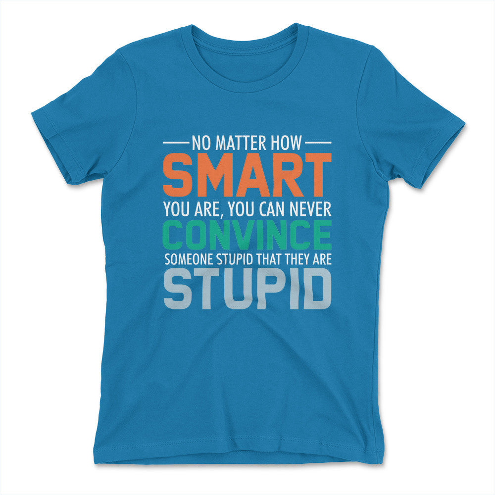 You Can Never Convince Someone Stupid That They Are Stupid Womens T-Shirt in Turquoise color