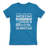 More Important Things In Life Than Fb And Twitter Womens T-Shirt in Turquoise color
