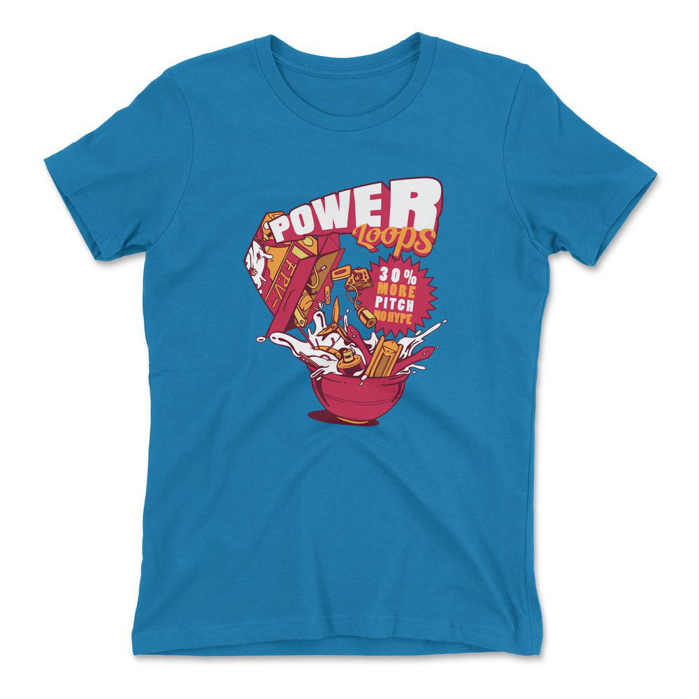 Power Loops Womens T-Shirt in Turquoise color