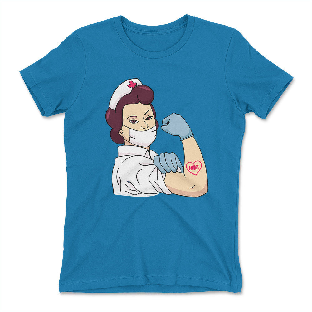 Strong Nurse Womens T-Shirt in Turquoise color