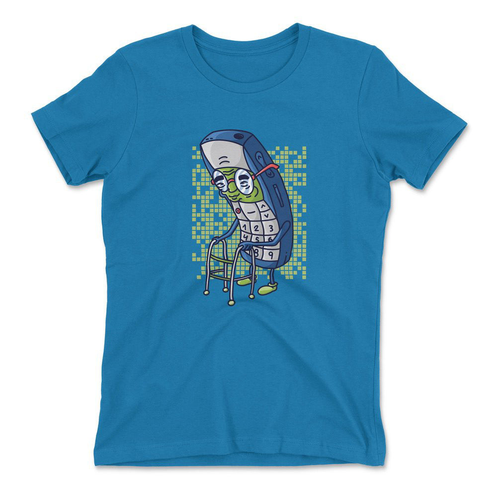 Old Nokia Cellphone Womens T-Shirt in Turquoise color