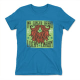 My Ginger Beard Is My Lucky Charm Womens T-Shirt in Turquoise color