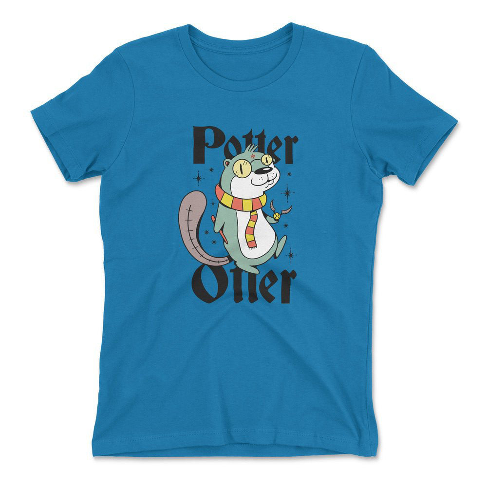 Potter Otter Womens T-Shirt in Turquoise color
