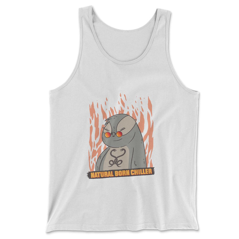 Natural Born Chiller Men/Unisex Tank in White color