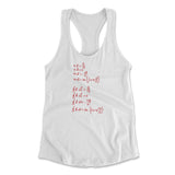 Physics Formula Womens Racerback Tank in White color
