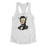 Lincoln Llama Womens Racerback Tank in White color