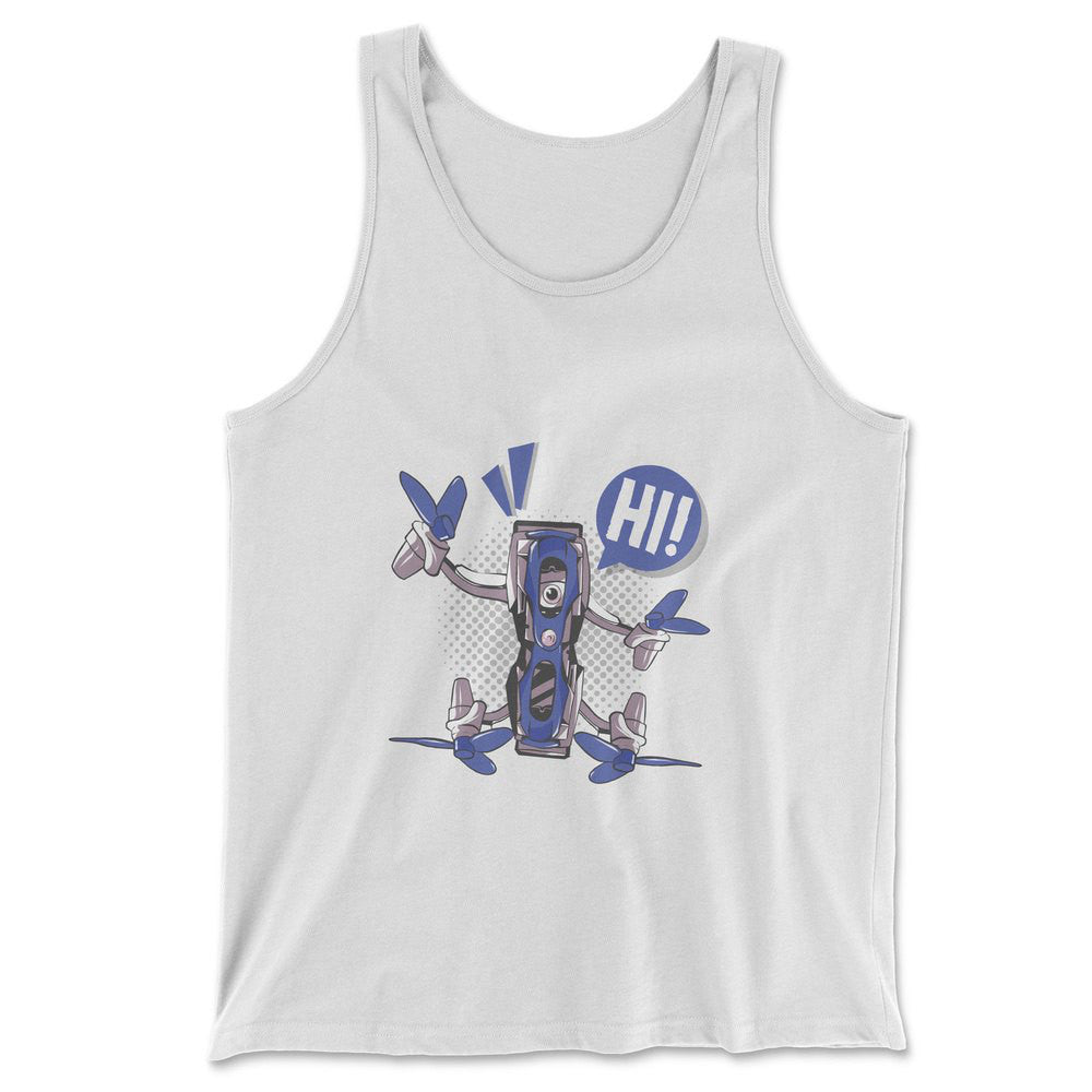 Quadcopter Robot Men/Unisex Tank in White color