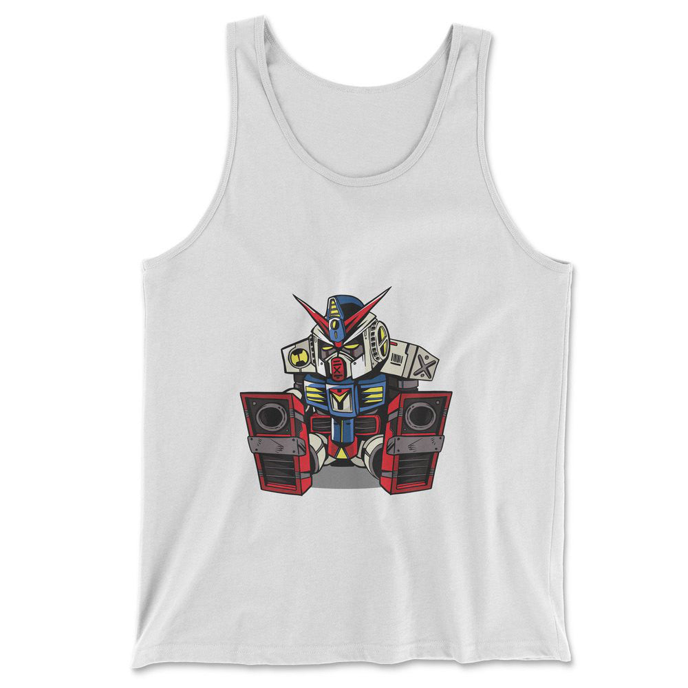 Sleepy Robot Men/Unisex Tank in White color