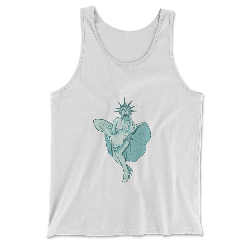 Statue Of Liberty Marilyn Monroe Men/Unisex Tank in White color