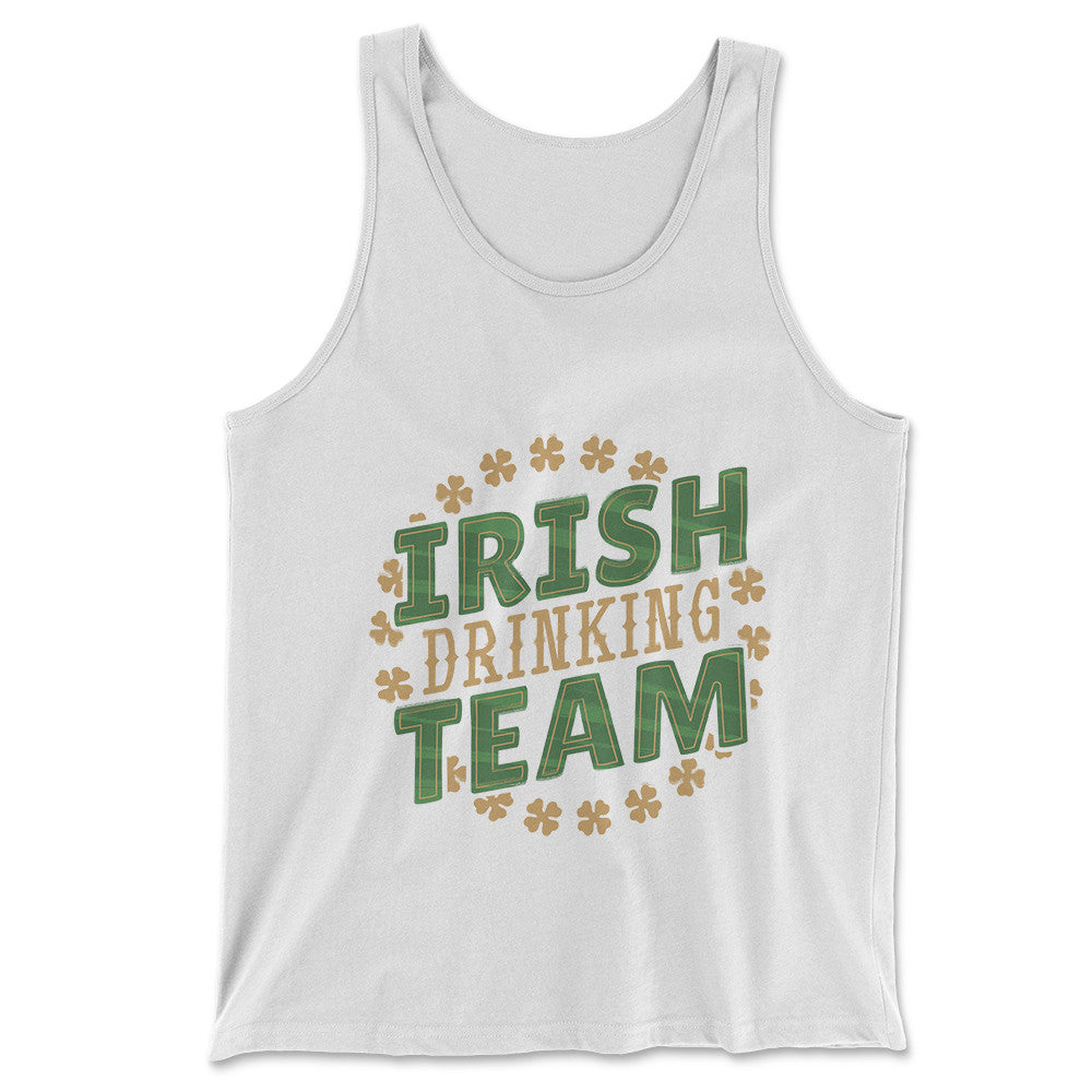 Irish Drinking Team Men/Unisex Tank in White color