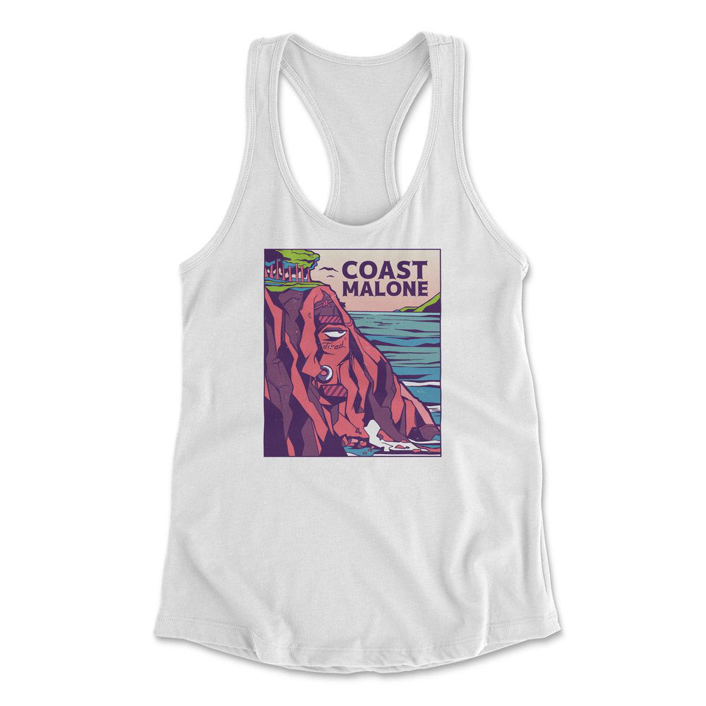 Coast Malone Womens Racerback Tank in White color