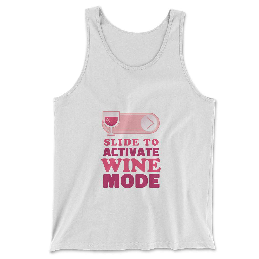 Swipe Right For Wine Mode Men/Unisex Tank in White color