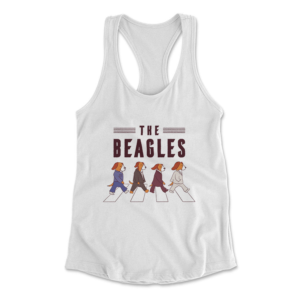 The Beagles Womens Racerback Tank in White color