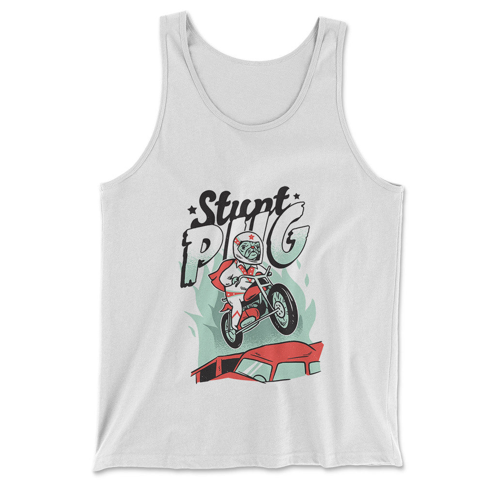 Stunt Pug Men/Unisex Tank in White color