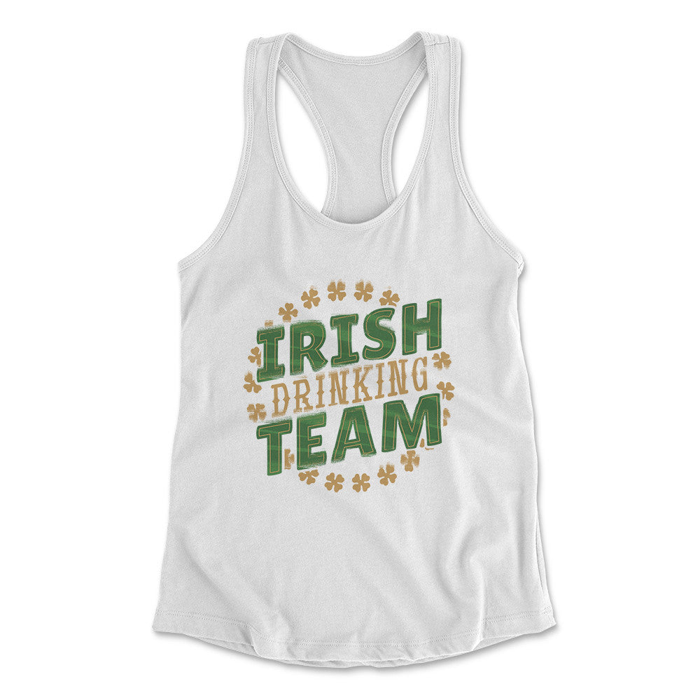 Irish Drinking Team Womens Racerback Tank in White color