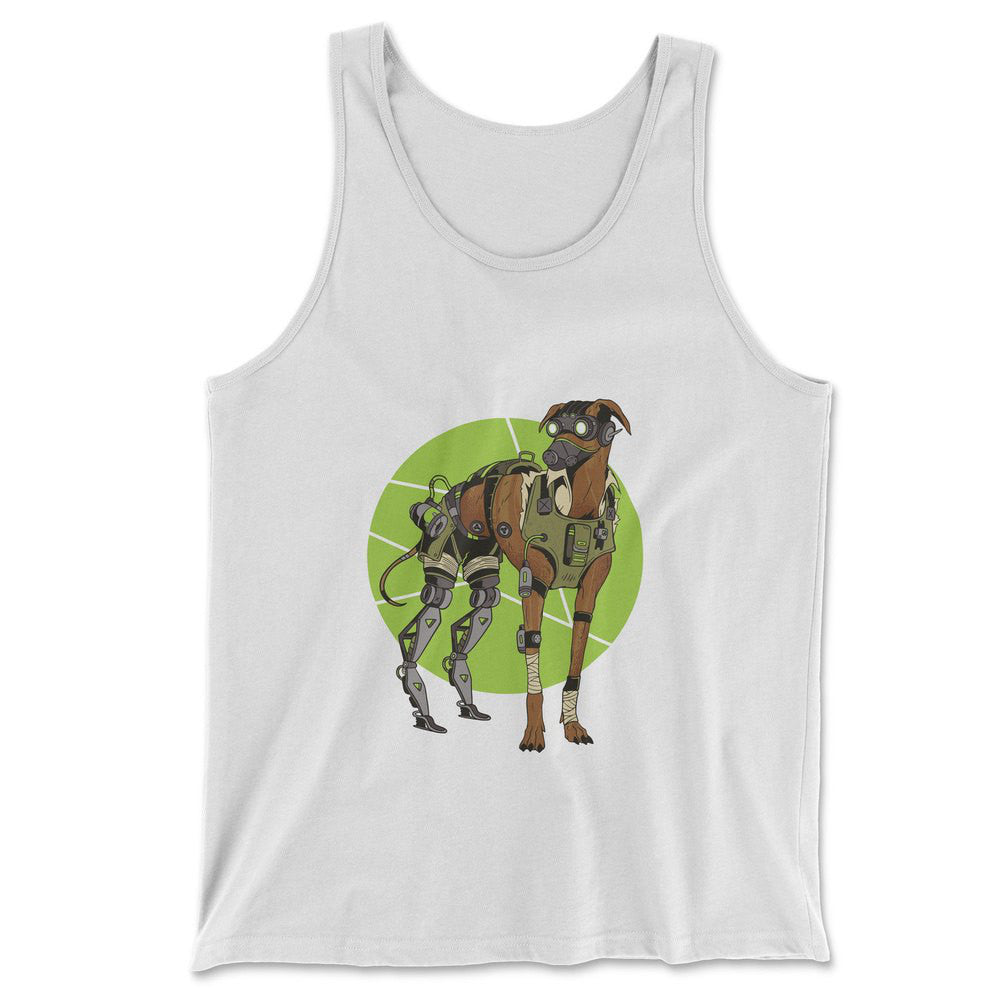 Cyber Greyhound Dog Men/Unisex Tank in White color