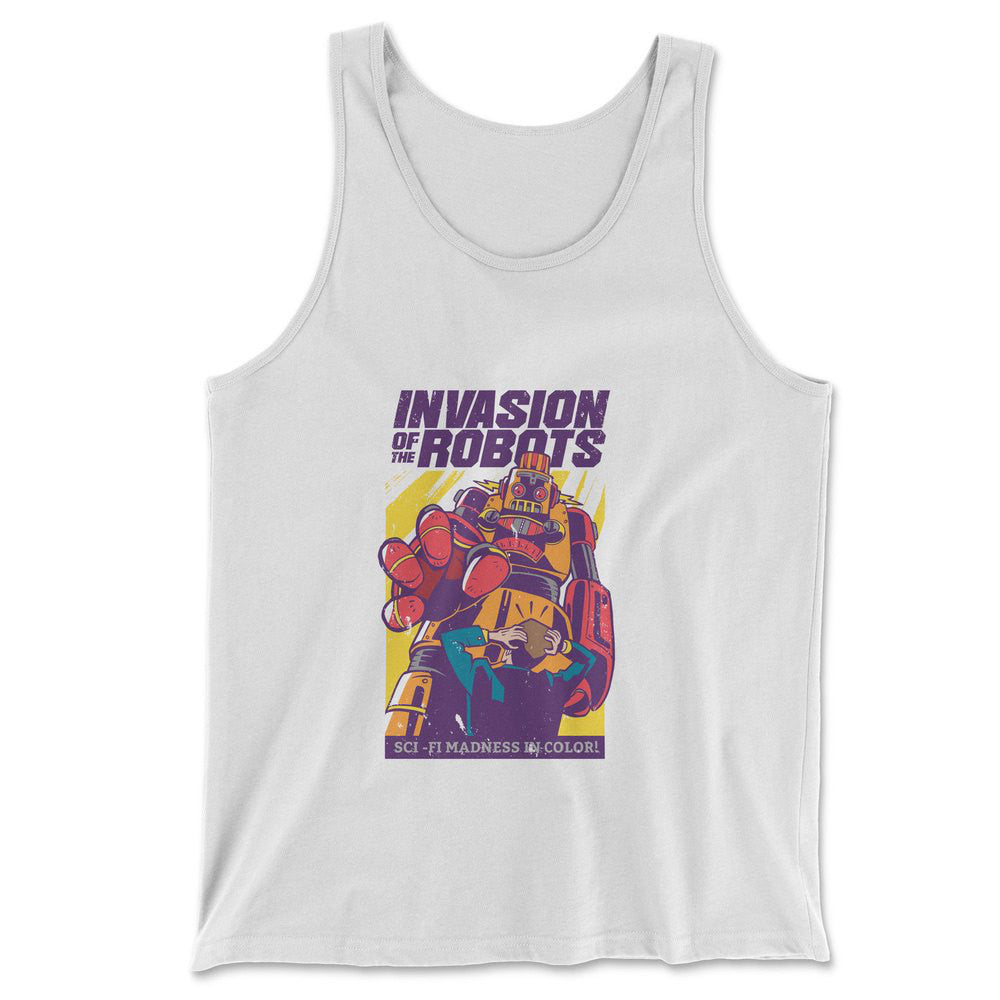Invasion Of The Robots Men/Unisex Tank in White color