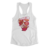 Power Loops Womens Racerback Tank in White color