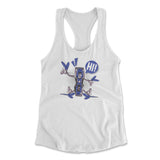Quadcopter Robot Womens Racerback Tank in White color