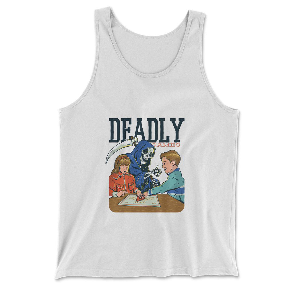 Deadly Games Men/Unisex Tank in White color