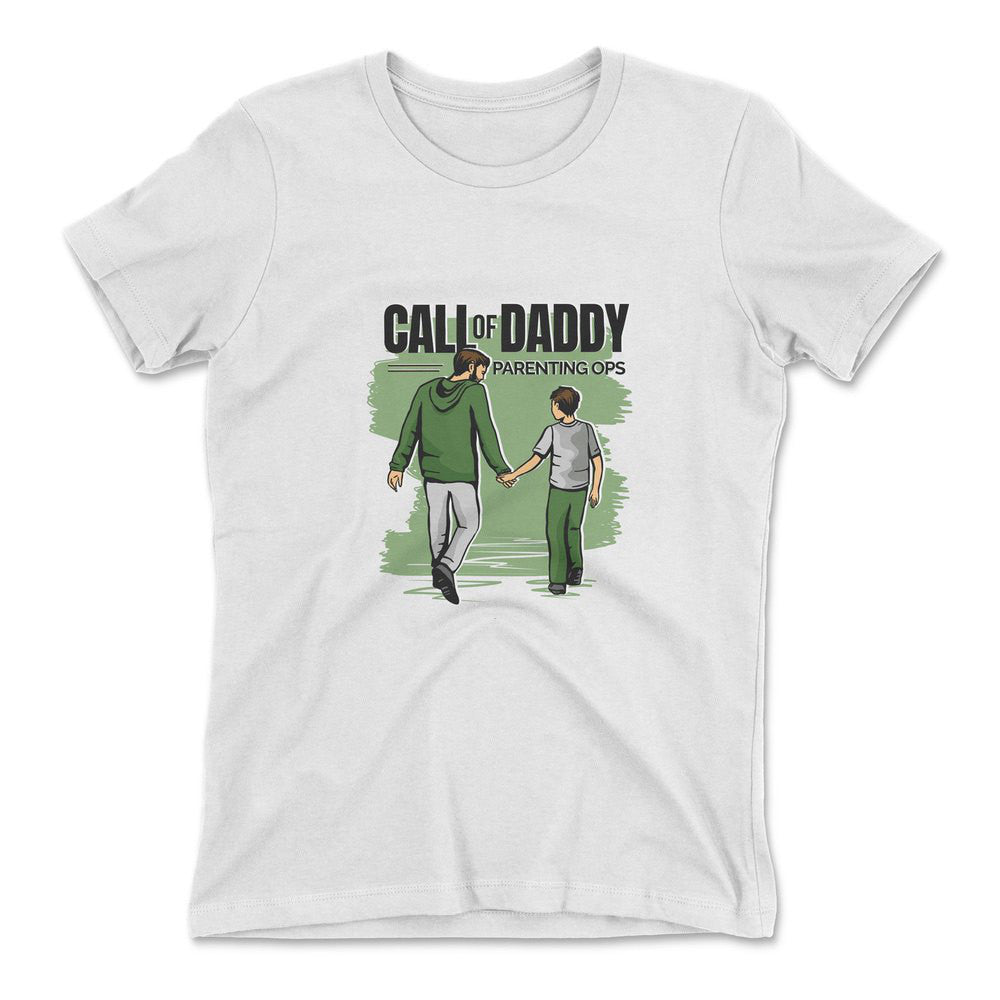 Call Of Daddy Womens T-Shirt in White color