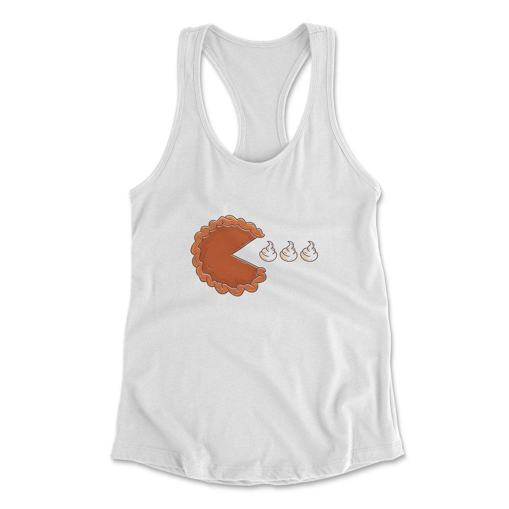 Pie Eating Cream Womens Racerback Tank in White color