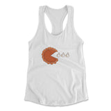Pie Eating Cream Womens Racerback Tank in White color