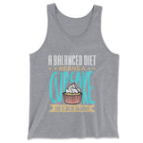 Cupcake - A Balanced Diet Men/Unisex Tank in Athletic Heather color