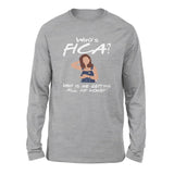 Who's Fica, Why Is He Getting All My Money Men/Unisex Drop Shoulder Sweatshirt in Athletic Heather color