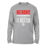 Weekdays Should Come With A Ff Button Men/Unisex Drop Shoulder Sweatshirt in Athletic Heather color